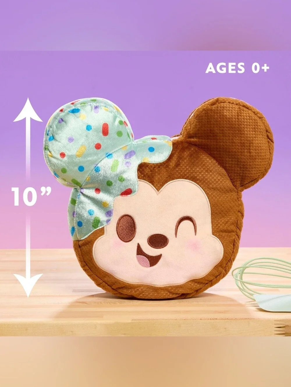 NWT Disney Munchlings Squeeze-A-Munch Scented Mint Dipped Ice Cream Mickey Large